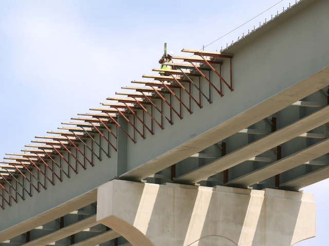 major civil roading bridge project under construction